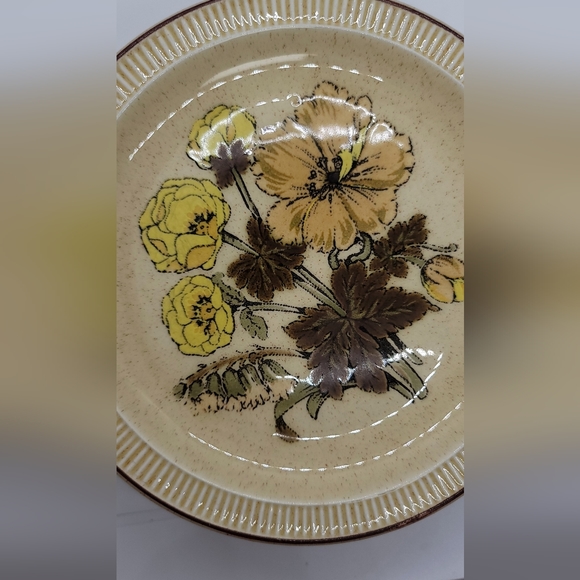 Poole England Broadstone Sherwood Floral Dish Plates 7 inch Set of 7 - Picture 3 of 9